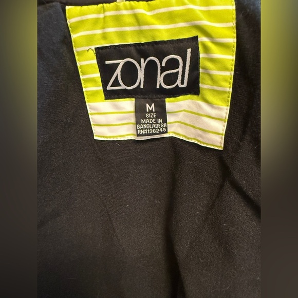 Zonal Clothing Green and White Striped Hooded Ski Snowboard Jacket Womens M - Picture 5 of 8